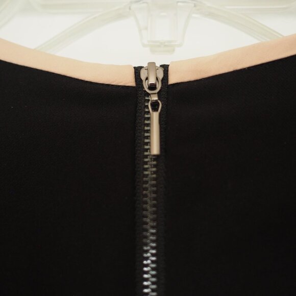 Rebecca Taylor Black and Peach Pink Business Midi Formal Business Dress Size 4 - Picture 12 of 14